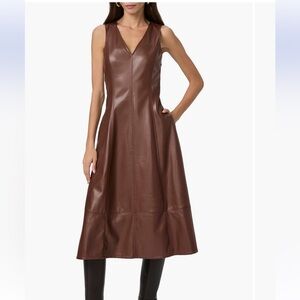 Paige fiorella faux leather a-line dress